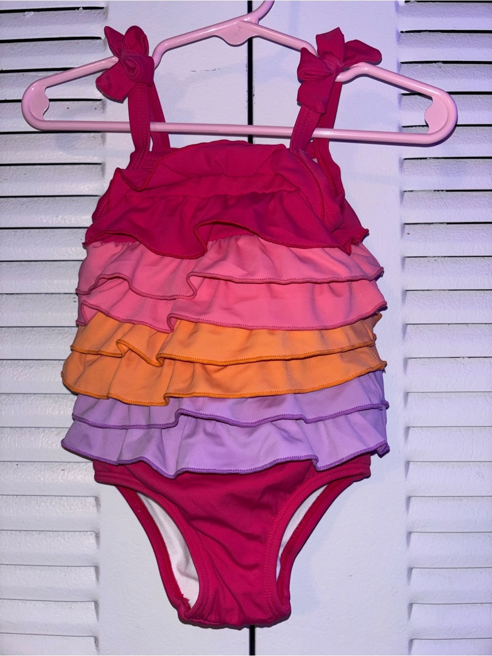 Gymboree Ruffle One-Piece Swimsuit in Hot Pink, Peach, Orange, Lavender